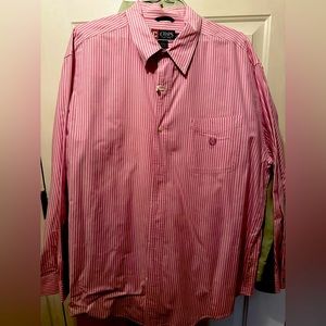Chaps Men’s shirt XXL striped pink and white